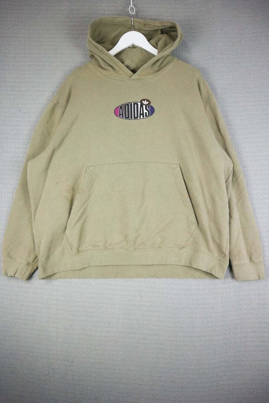 Adidas 2XL Graphic Logo Cotton Hoodie Mens as is stained
